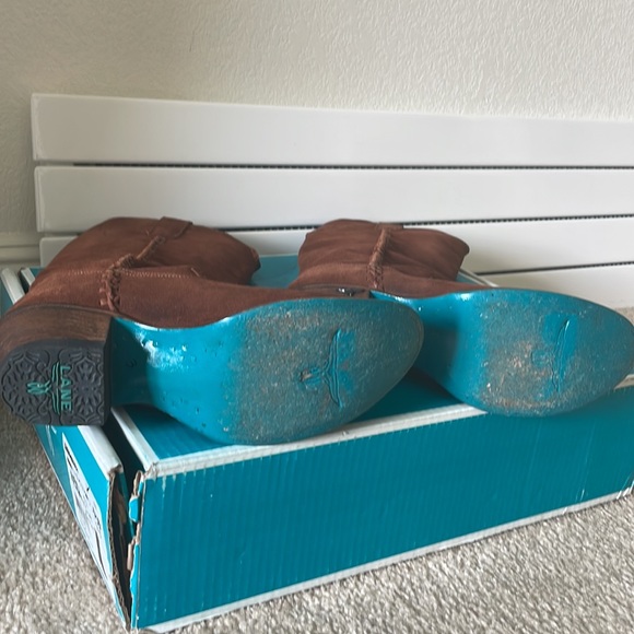 Lane “Plain Jane” Suede Boots in Cognac - Picture 10 of 13